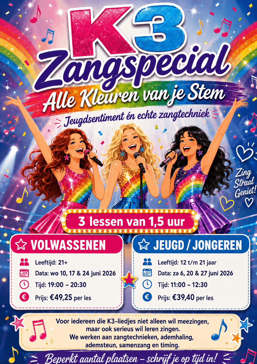 Poster van de K3 Zangspecial: Alle Kleuren van je Stem