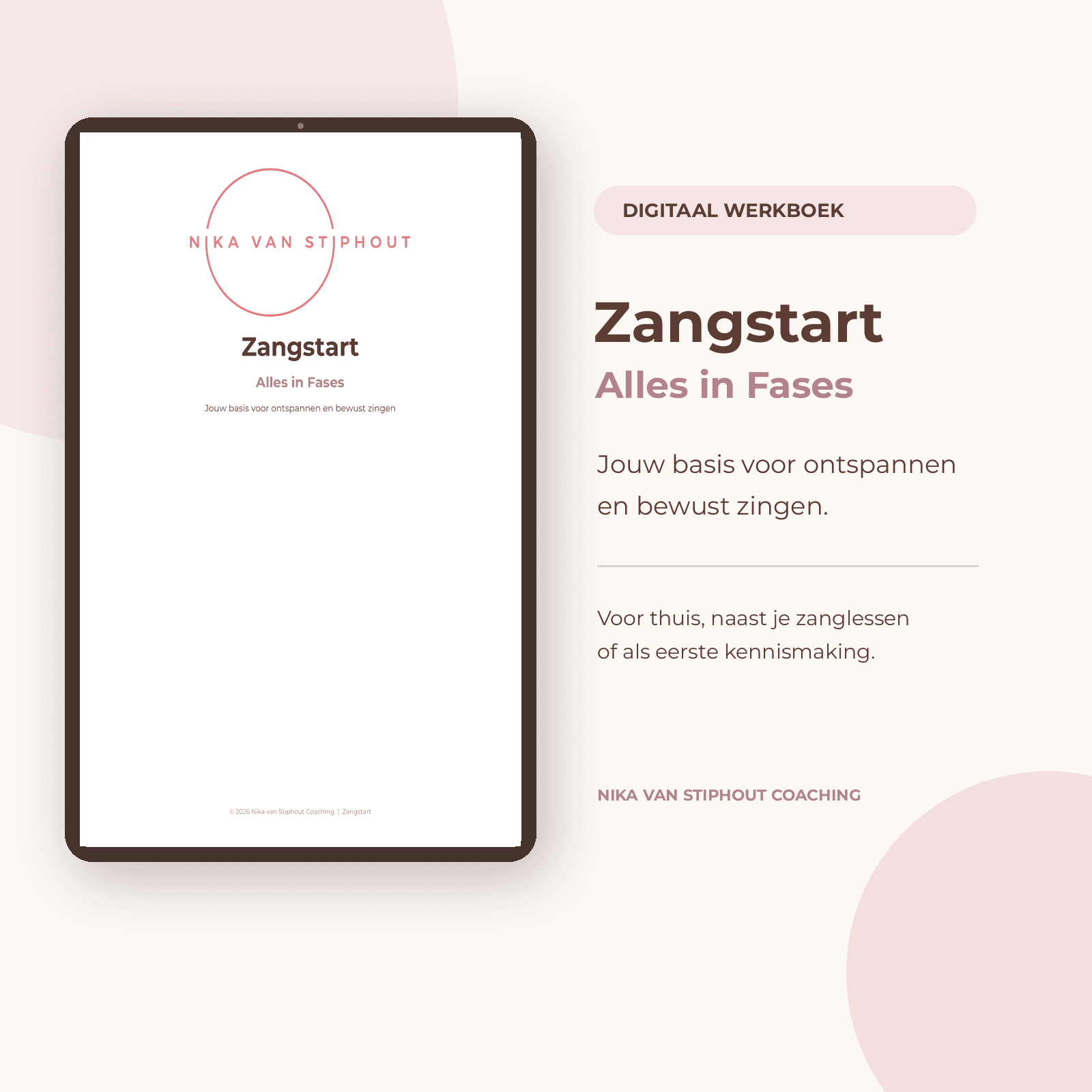 Zangstart e-book Alles in Fases op een tablet, van Nika van Stiphout